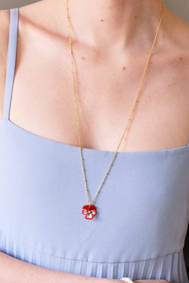 Red Flower Necklace