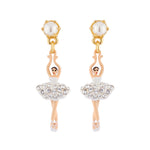 MINI LUXURY PAS DE DEUX MINI BALLERINA WITH SILVER CRYSTALS STUD EARRINGS