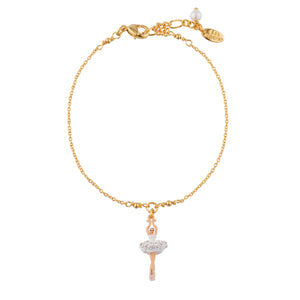 MINI LUXURY PAS DE DEUX MINI BALLERINA WITH SILVER CRYSTALS BRACELET