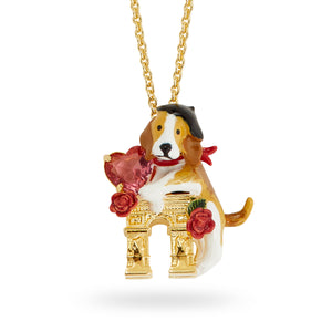 Beagle and Arc de Triomphe Pendant Necklace