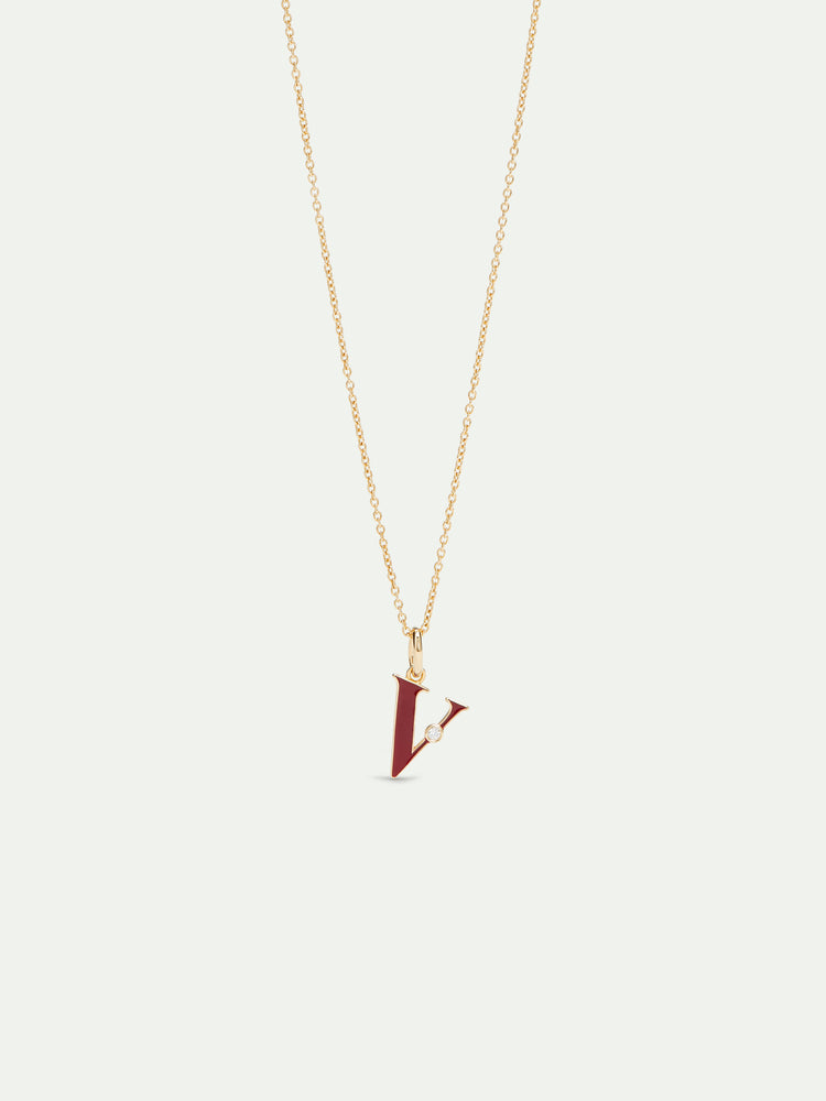 Letter V Pendant Necklace