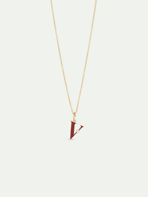 Letter V Pendant Necklace