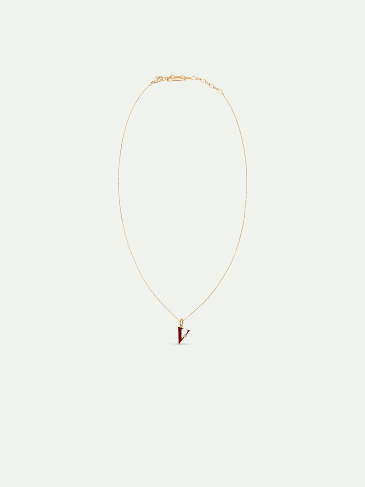 Letter V Pendant Necklace