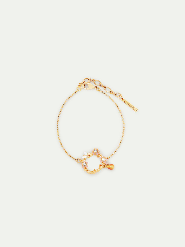 Apple Blossom, Pear and Bee Fine Bracelet