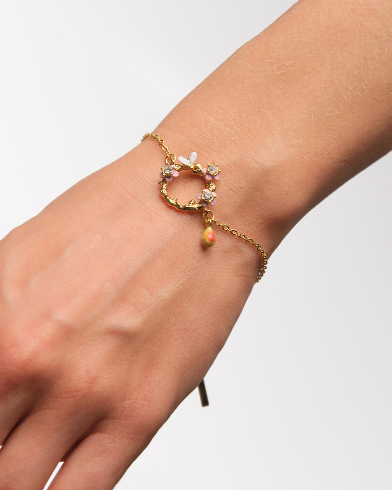 Apple Blossom, Pear and Bee Fine Bracelet