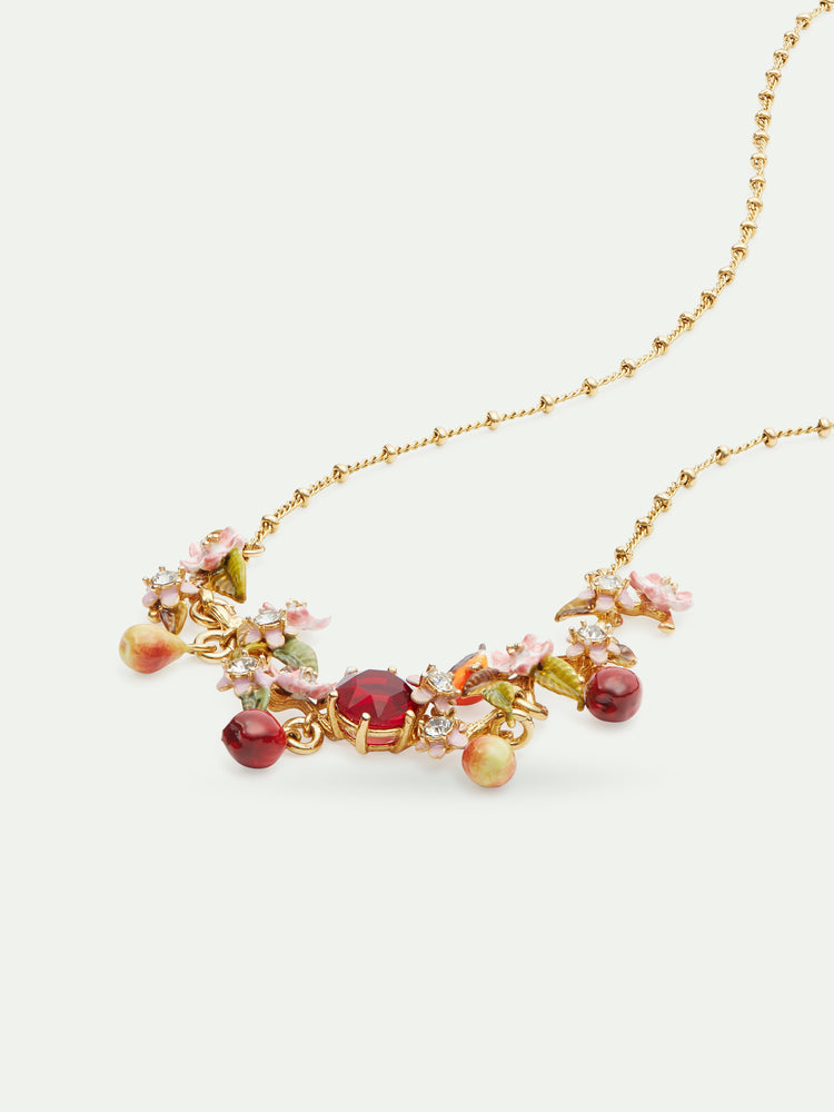 Apple, Robin and Apple Blossom Statement Necklace