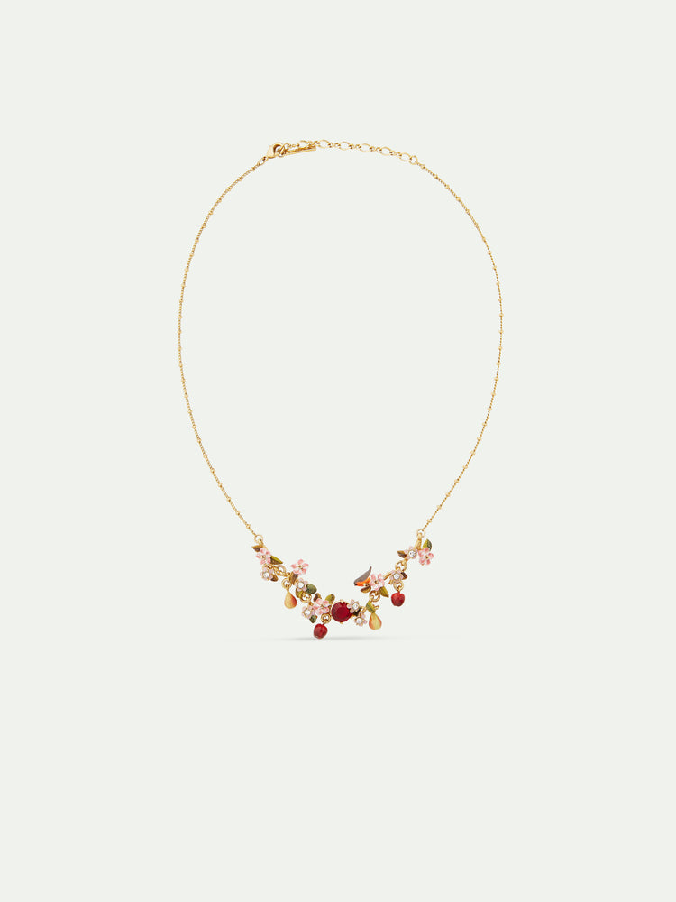 Apple, Robin and Apple Blossom Statement Necklace