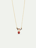 Robin and Apple Pendant Necklace