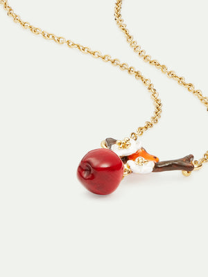 Robin and Apple Pendant Necklace