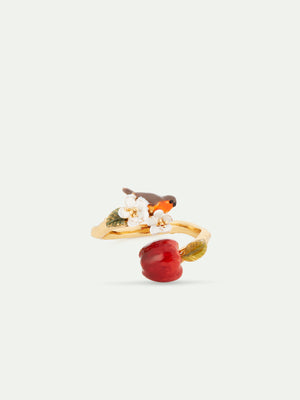 Robin and Apple Adjustable Ring