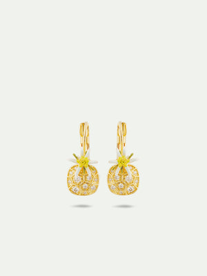 Les Néréides Loves Animals - Edelweiss Flower and Cubic Zirconia Sleeper Earrings