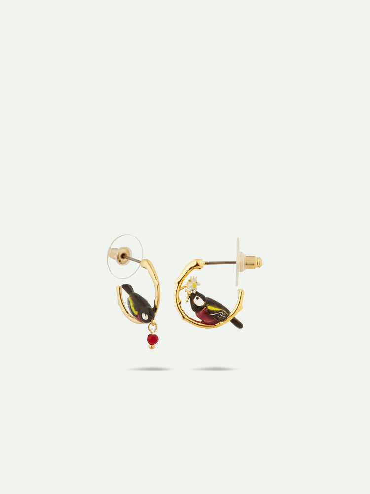 Les Néréides Loves Animals - Asymmetrical Varied Tit Post Hoop Earrings