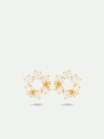 Opalescent White Diamantine Six Stones with Fine Stars Post Earrings