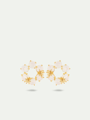 Opalescent White Diamantine Six Stones with Fine Stars Post Earrings