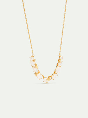 Opalescent White Diamantine Thin Necklace with Nine Stones and Fine Stars