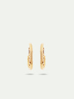 Gold Hoop Earrings and Faceted Glass