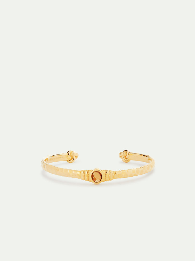 Gold and Faceted Glass Cuff Bracelet