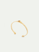 Gold and Faceted Glass Cuff Bracelet