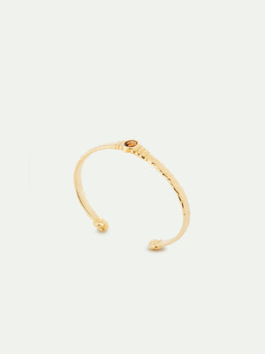 Gold and Faceted Glass Cuff Bracelet