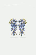 Wisteria and Blue Faceted Glass Bead Post Earrings