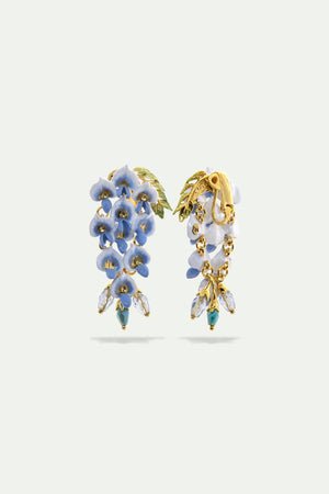 Wisteria and Faceted Glass Bead Clip-On Earrings