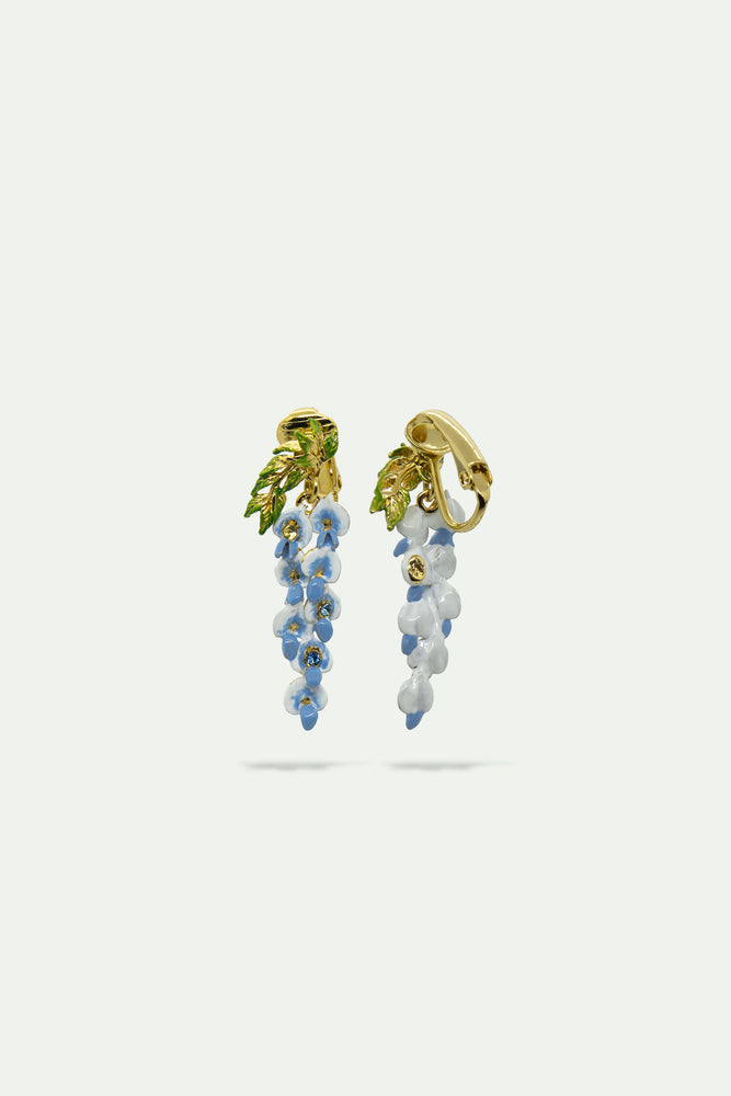 Wisteria and Crystal Clip-On Earrings