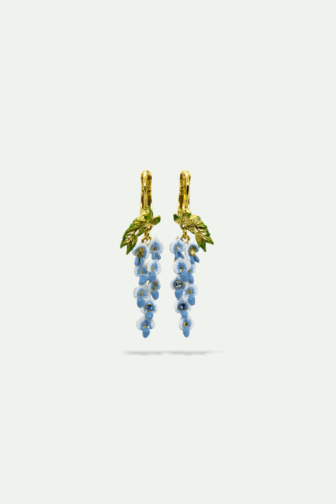 Wisteria and Crystal Sleeper Earrings