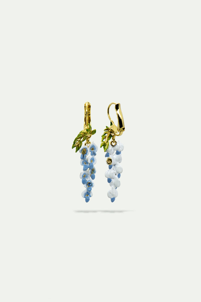 Wisteria and Crystal Sleeper Earrings