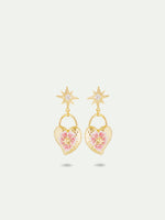 Heart, Pansy Flower and Star Post Earrings
