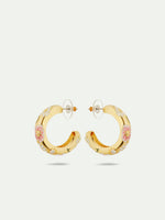 Daisy and Pansy Flower Hoop Earrings