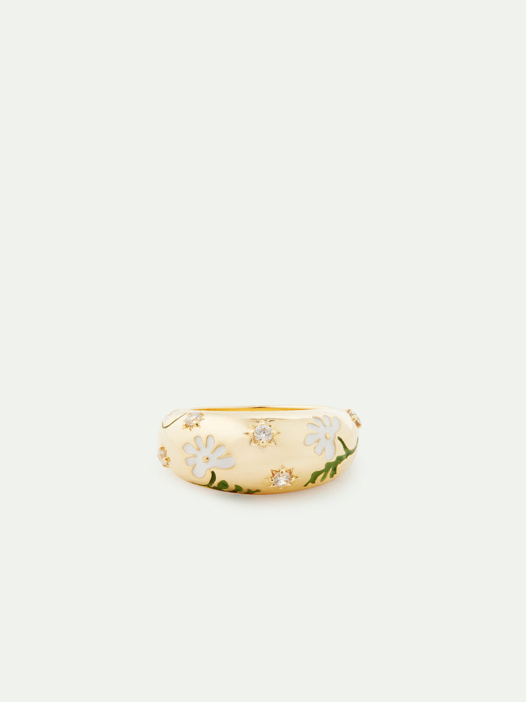 Star and Daisy Flower Cocktail Ring