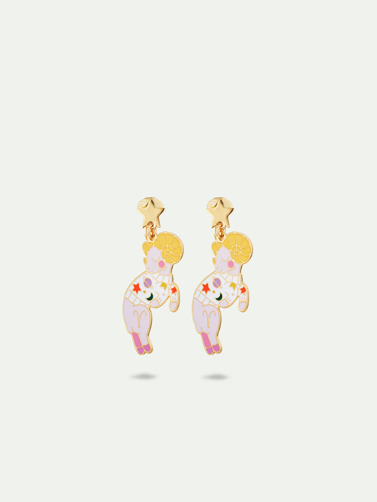 N2 Aries Astrological Sign Clip-On Earrings