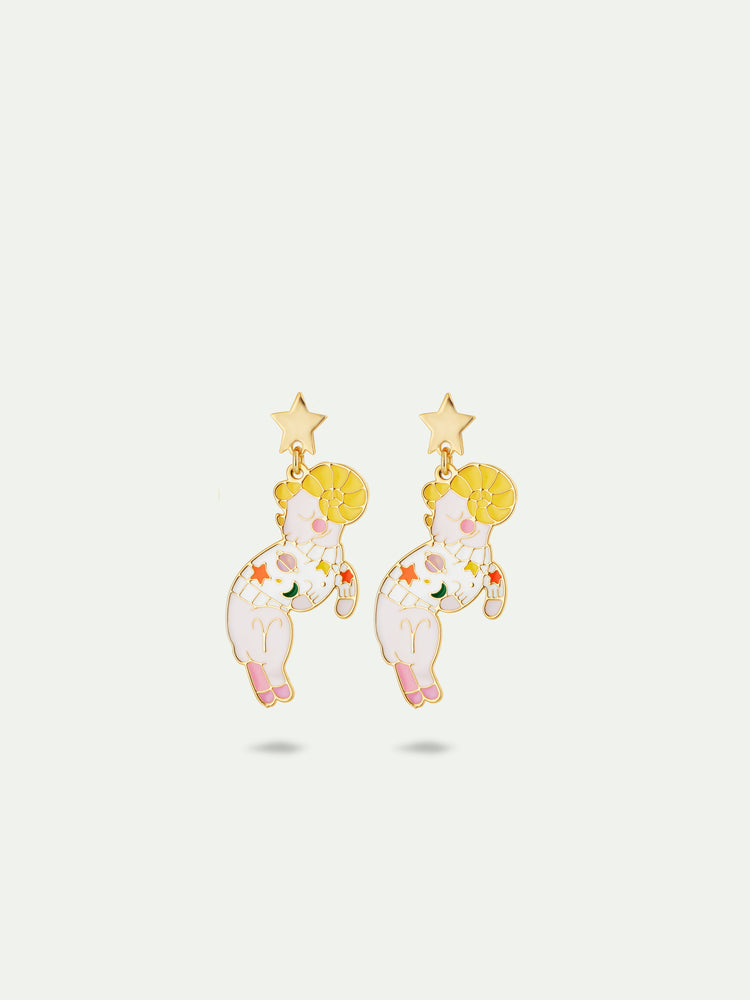 N2 Aries Astrological Sign Post Earrings