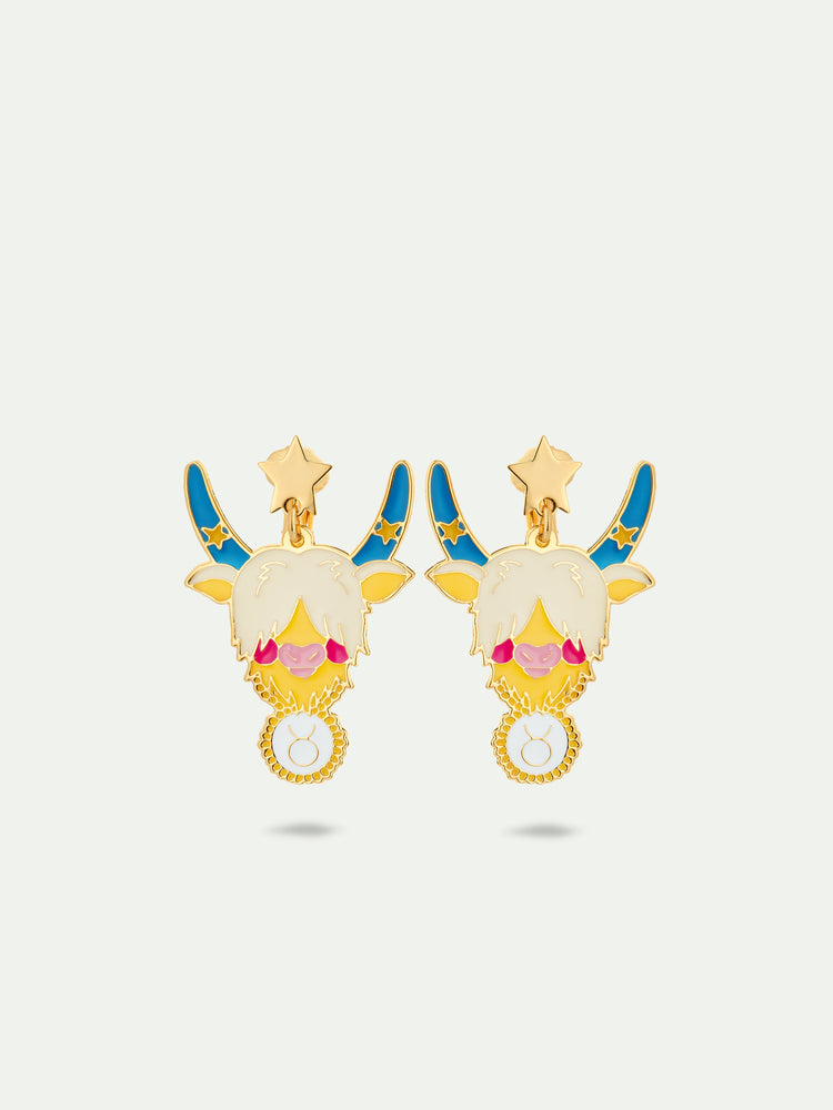 N2 Taurus Astrological Sign Clip-On Earrings