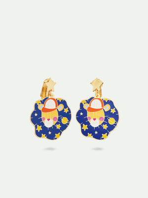 N2 Leo Astrological Sign Clip-On Earrings