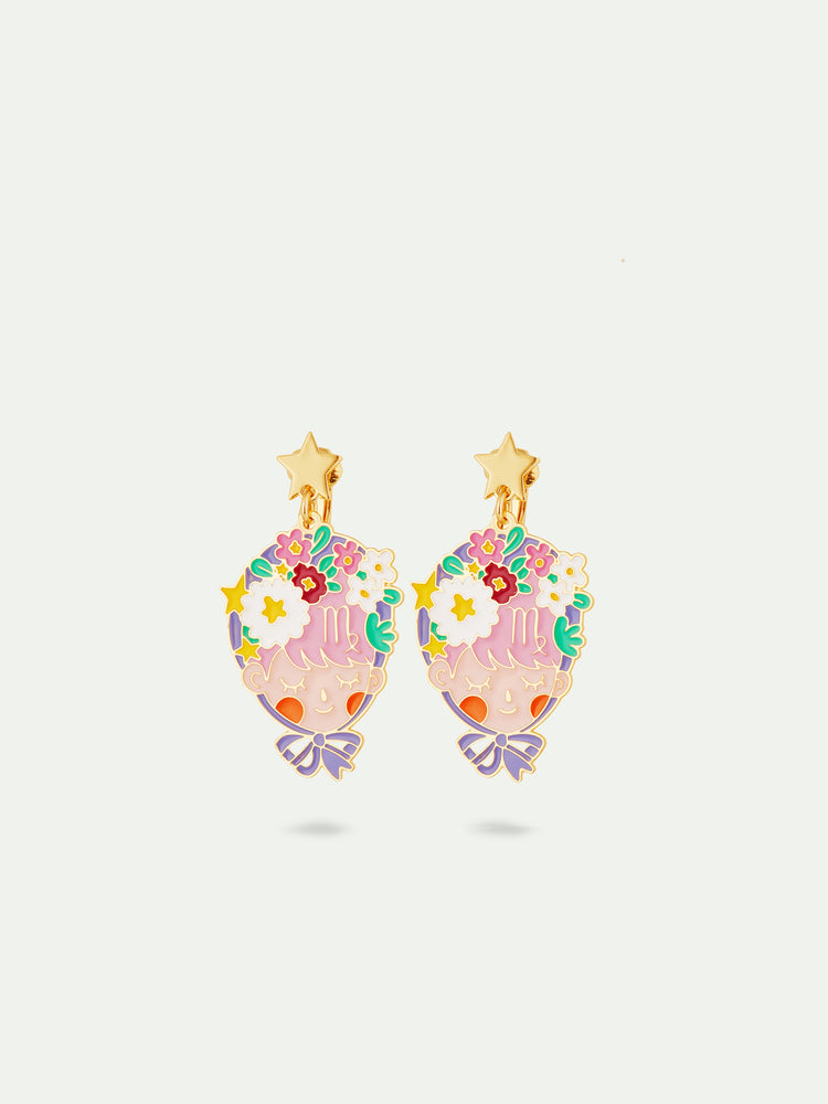 N2 Virgo Astrological Sign Clip-On Earrings