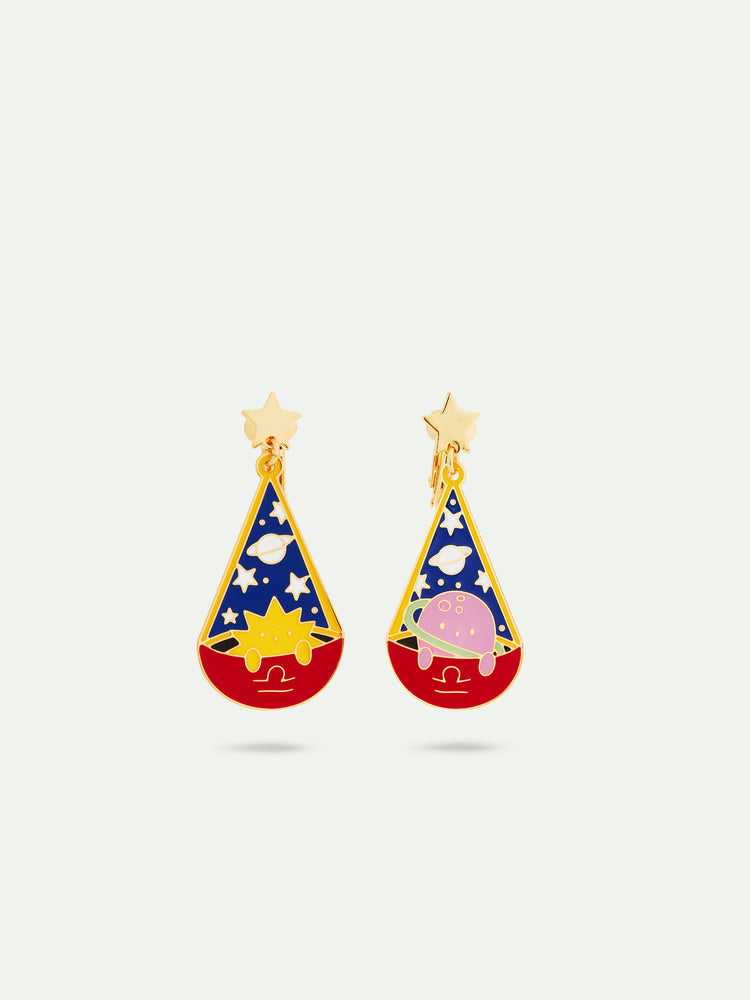 N2 Libra Astrological Sign Clip-On Earrings