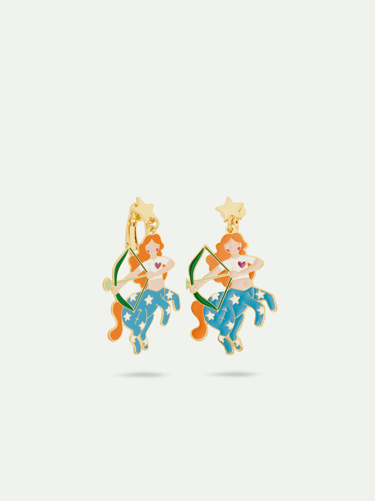 N2 Sagittarius Astrological Sign Clip-On Earrings