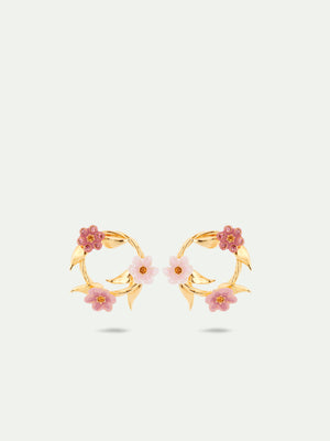 Pink Jasmine Flower Crown Post Earrings