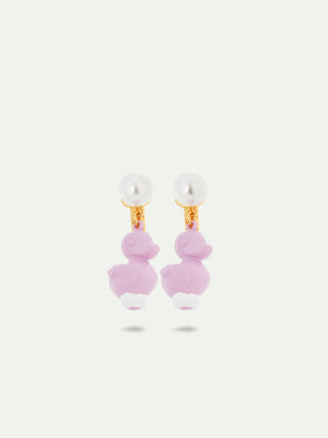 N2 Purple Plastic Duck Clip-On Earrings