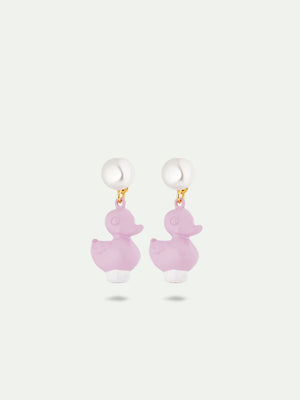 N2 Purple Plastic Duck Post Earrings