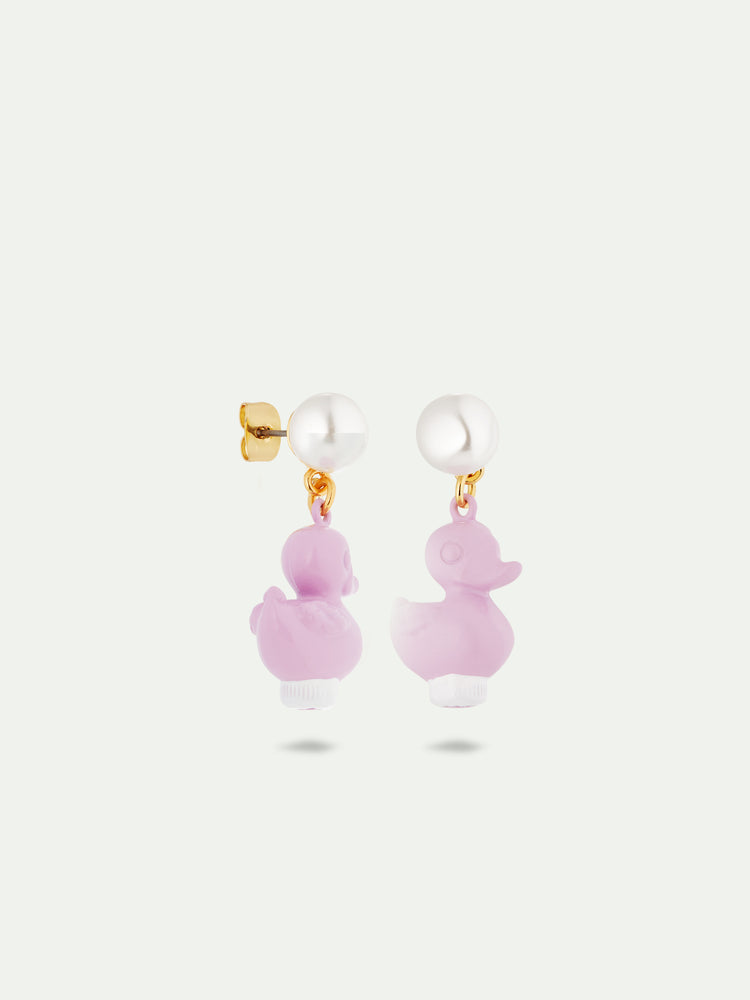 N2 Purple Plastic Duck Post Earrings