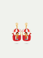 N2 Little Girl and Dachshund on a Ferris Wheel Post Earrings