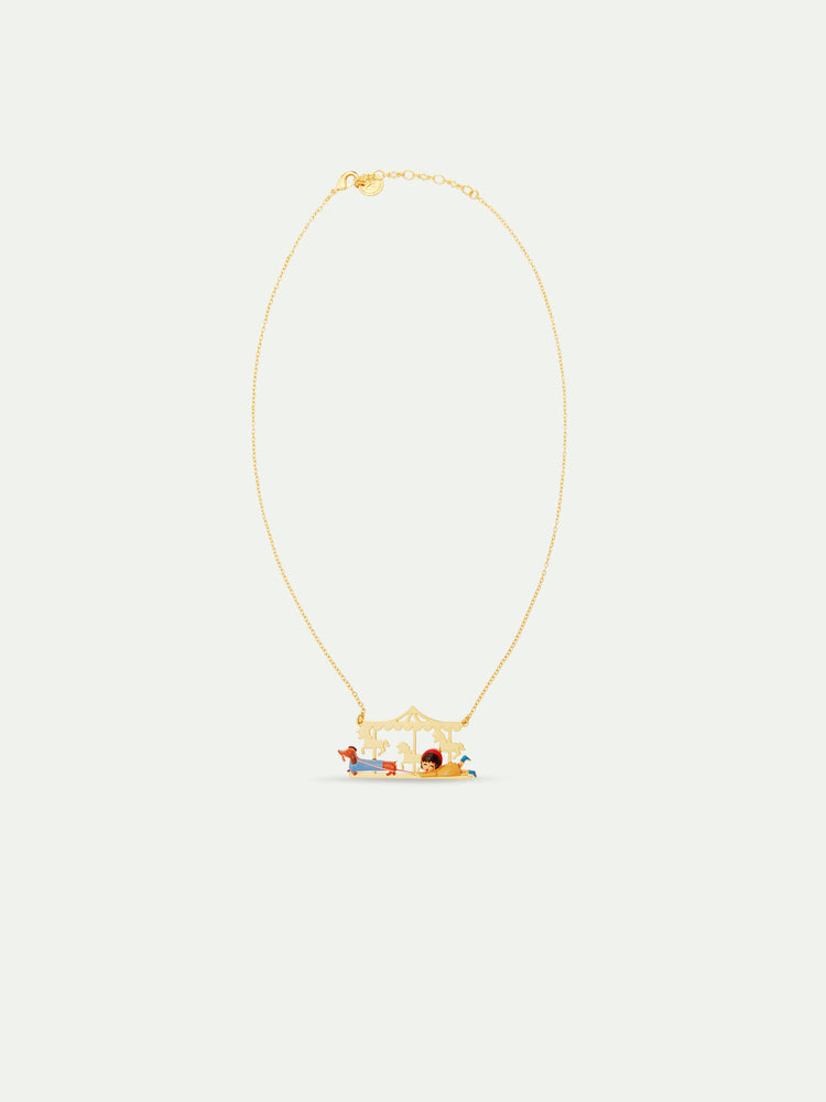 N2 Little Girl and Dachshund Statement Necklace