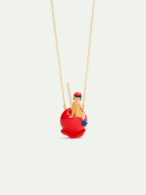 N2 Little Girl on a Candy Apple Pendant Necklace