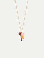 N2 Little Girl and Teddy Bear Pendant Necklace