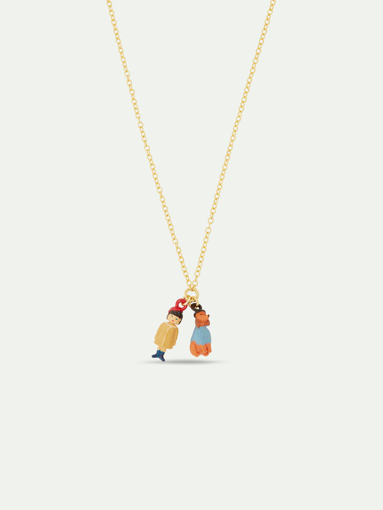 N2 Little Girl and Dachshund Pendant Necklace