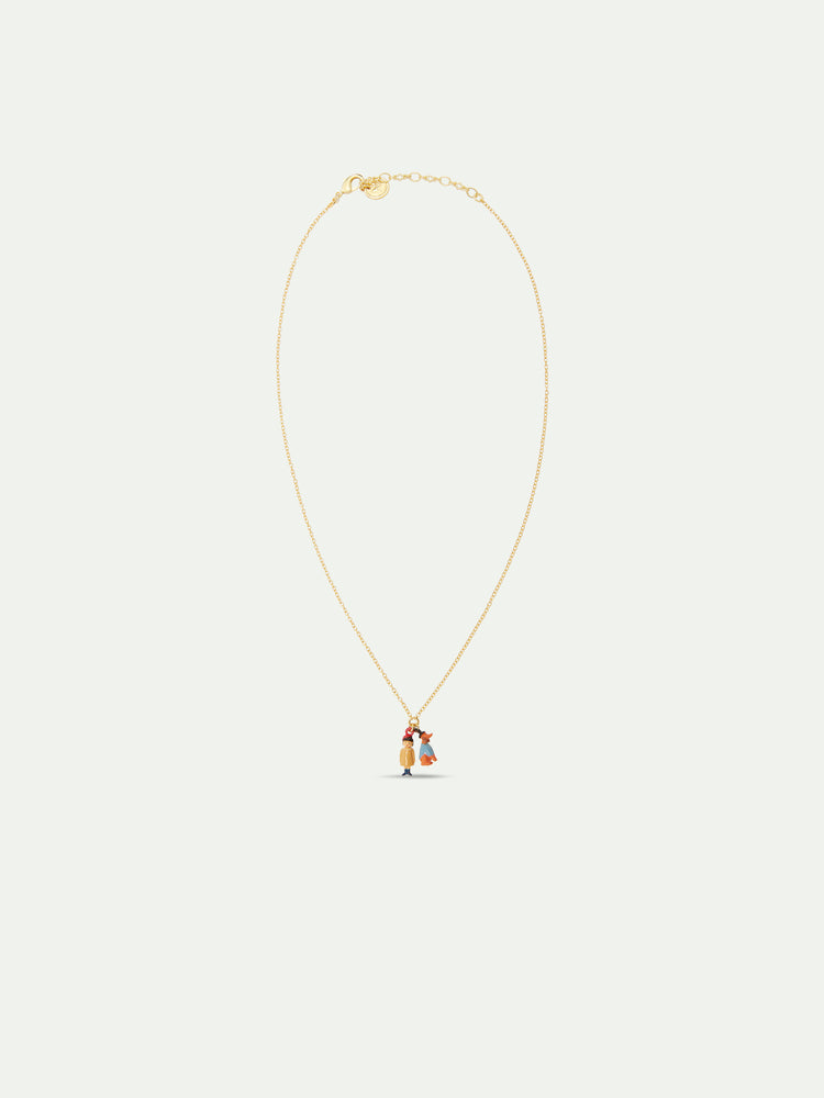 N2 Little Girl and Dachshund Pendant Necklace