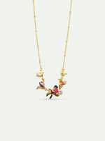 Hellebore Flower and Bullfinch Statement Necklace