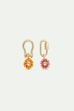 Carabiner and Flower Post Earrings